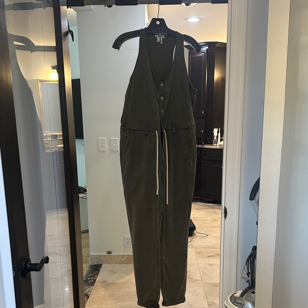Olive Utility Jumpsuit with Drawstring Waist